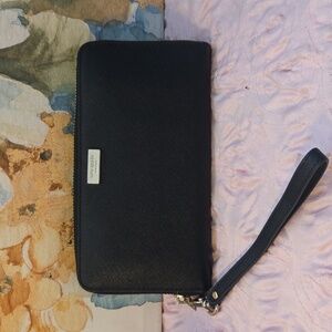 Kate Spade Black Continental Zip Around Wallet